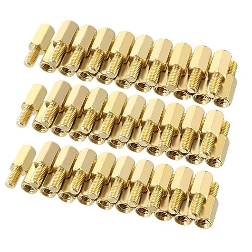 uxcell 60pcs M3 8+6mm Female Male Thread Brass Hex Standoff Spacer Screws PCB Pillar