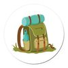 CafePress Hiking Backpack 5.5" Round Car Magnet Magnetic Bumper Display