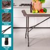 6FT Plastic Folding Table Portable Fold-in-Half Picnic Table with Handle Brown