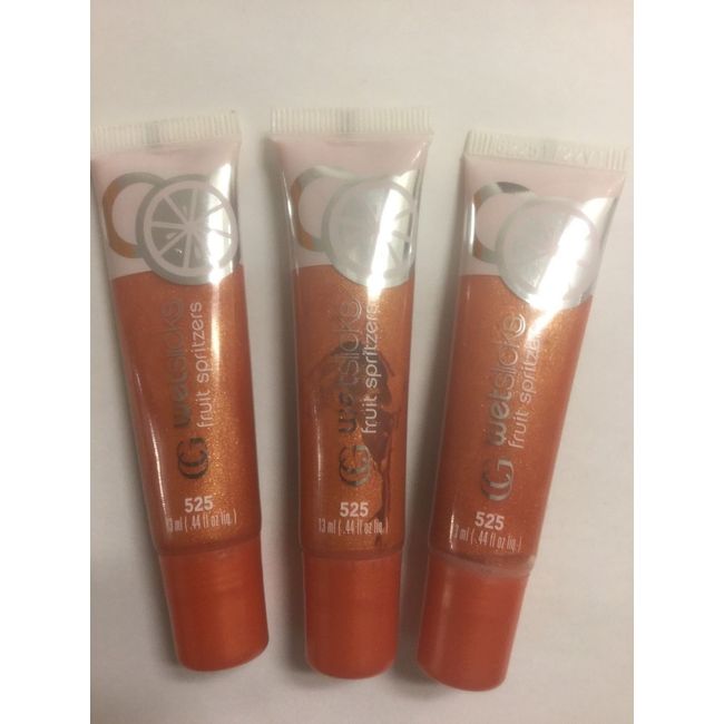 LOT OF 3 - CoverGirl Wetslicks Fruit Spritzers #525 Tangerine Splash Lip Gloss .