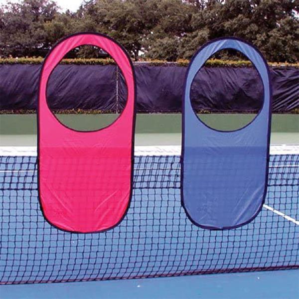 OnCourt OffCourt Pop Up Targets with Velcro Straps and Durable Metal Frame for Tennis Practice and Training, Set of 2, Blue and Red