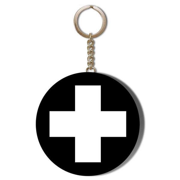 Gift Insanity GOTHIC BLACK FIRST AID 58mm CHAIN KEYRING BOTTLE OPENER