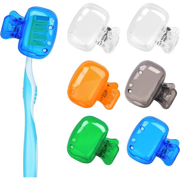 Toothbrush Head Cover Cap Toothbrush Coverings Clips Portable Protector 6 Pack