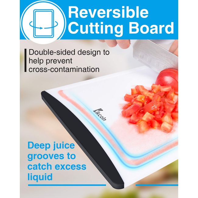 Extra Large Cutting Boards, Plastic Cutting Boards For Kitchen (Set Of 4)  Cutting Board Set Dishwasher Chopping Board With Juice Grooves Easy-Grip