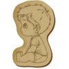 6 x 'Cute Sitting Boy' MDF Craft Embellishments (EB00033488)