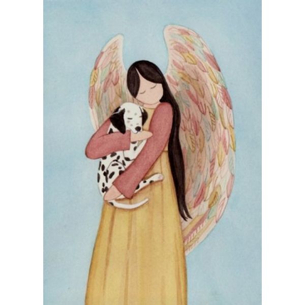 Lynch Dalmatian and Angel Folk Art Print