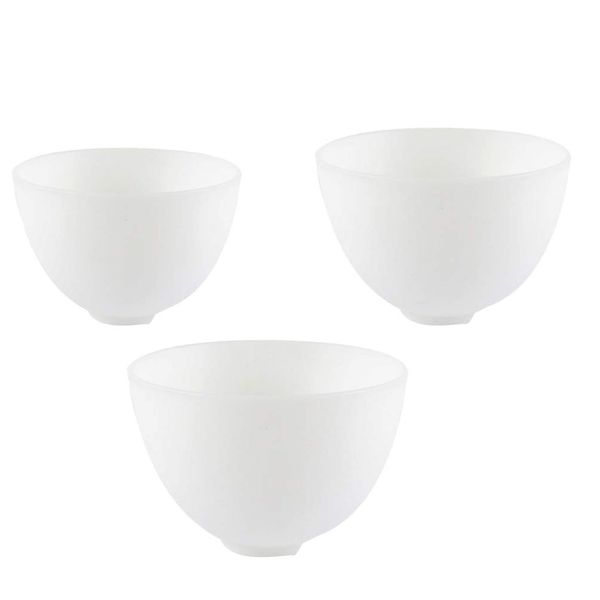 Healifty 3Pcs Diy Face Mixing Bowl Face mask Bowl Facial Mud Bowl Silicone Bowl Cosmetic Beauty Tool for Home Salon Spa Face Skin Applicator Bowl (White)