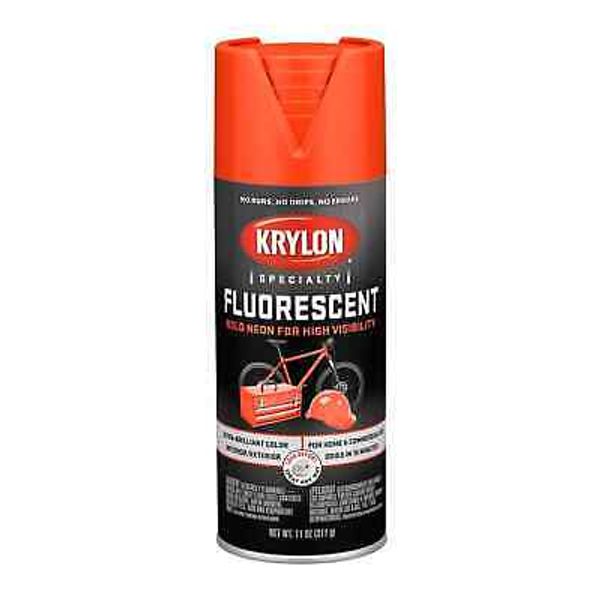 KRYLON 3101 - 6 PACK - Fluorescent Red Orange High Visibility Paint - 11 oz