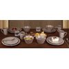 16 Piece Stoneware Dinnerware Service Set for 4 People - Distressed Weave, Mocca