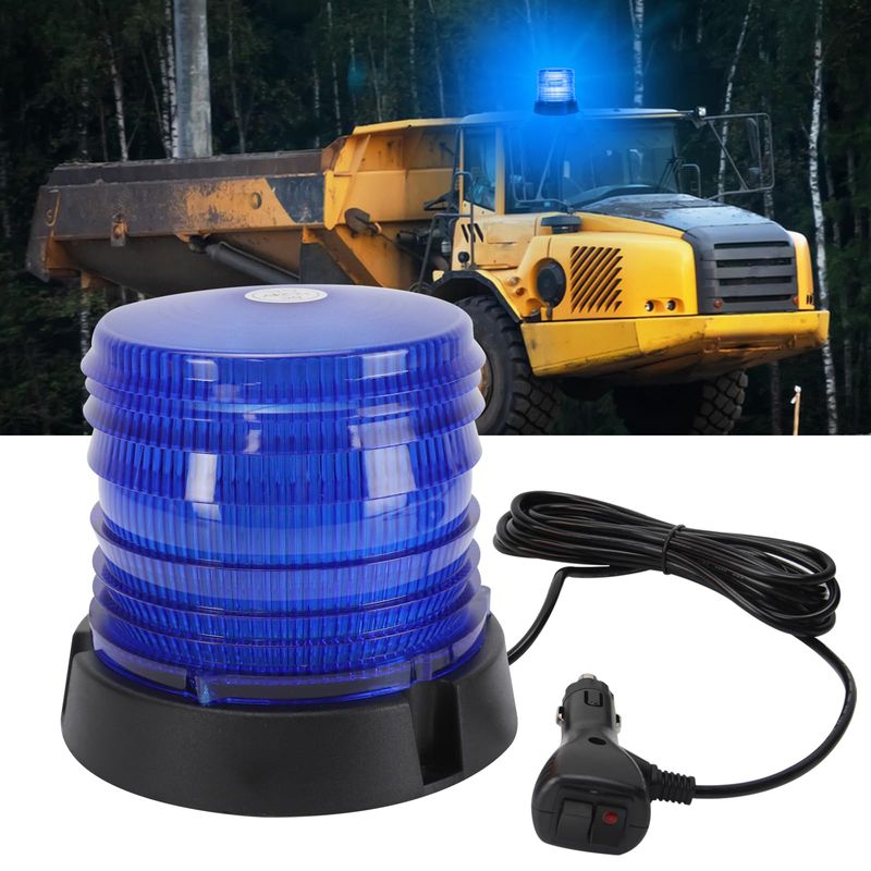 I LITTON Blue LED Warning Light Emergency Beacon Strobe Light, 16 Modes ...