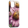 iPhone 15 Pro Echinacea Flower Blooming With Bees Around Graphic Case