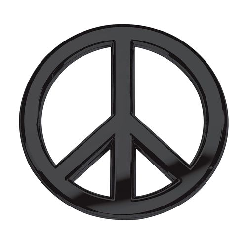 Classic Black Peace Sign Logo - Metal Car Emblem by Revolution Car Badges - Antiwar Peace and Love Symbol - Premium Alternative to Bumper Stickers, Decals, and Magnets (Black Plated Metal)