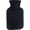 Hot Water Bottle with Knitted Cover Black