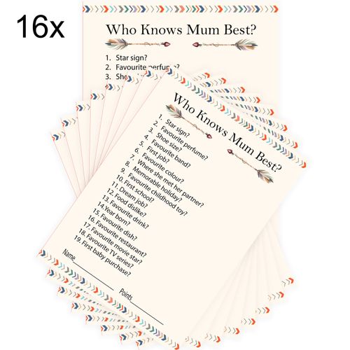 Baby Shower Games bundle Unisex 16 Guests Tribal Baby Prediction cards & Keepsake pouch 3 Fun baby shower games 3 winner certificates boy girl neutral fun baby games party games