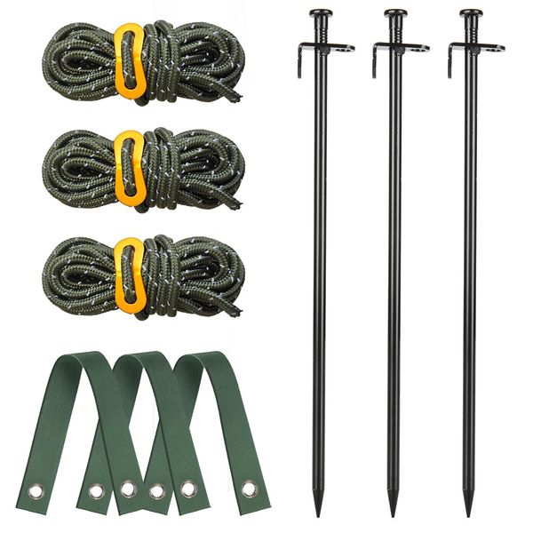 Tree Stake Kit 15.8 Inch Heavy Duty Steel Tree Stakes and Supports Kit for Le...