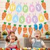2 PCS Easter Bunting,Easter Banner,Happy Easter Decorations,Easter Decorations,Carrot Decorations,Paper Easter Decorations,Happy Easter Banner,Easter Decor,Paper Easter Hanging Decorations