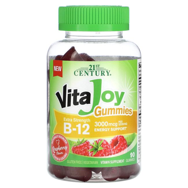 VitaJoy Gummies, B-12, Extra Strength, Raspberry, 3,000 mcg, 90 Gummies (1500