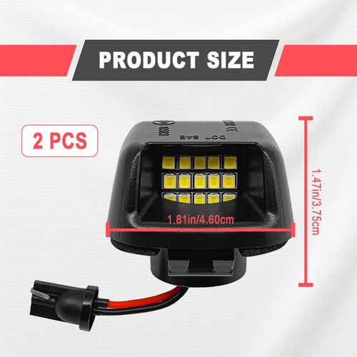 Dunviku 2x LED License Plate Light Tag Lamp Assembly with LED Neon Tube, 6000K White Light Black Housing Compatible with Nissan Frontier Armada Titan Xterra Suzuki Equator