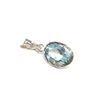 9ct White Gold Blue Topaz Oval Pendant without chain