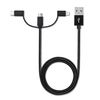 BoxWave Cable Compatible with Mobile Pixels Duex Max - AllCharge 3-in-1 Cable - Jet Black