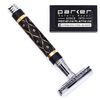 Parker Safety Razor, 65R Super Heavyweight Gray and Gold Double Edge Safety Razor & 5 Parker Blade Refills