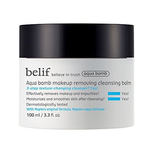 belif Aqua Bomb Cleansing Balm | Hydrating Makeup Remover & No Mess Clean Up | Smoothens & Moisturizes Skin after Cleansing | /w Lotus Flower, Marshmallow Root & Lady's Mantle | 3.3 floz