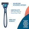 Preserve Five Blade Replacement Cartridges, Wave Edition, for Shave 5 Recycled Razor, 4 Count