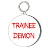 Gift Insanity HUMOUR - TRAINEE DEMON - RED ON WHITE BACKGROUND - Small 45mm Keyring