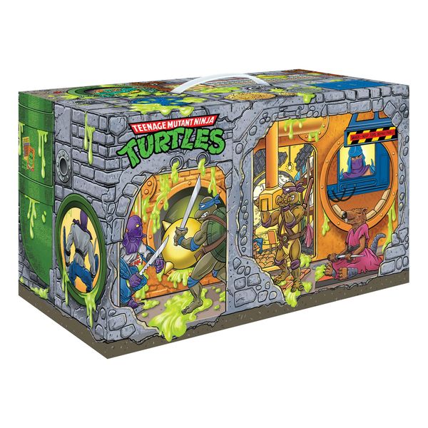 PlayMates Teenage Mutant Ninja Turtles: Retro Rotocast Sewer Lair 6-Piece Action Figure Set, Multicolor