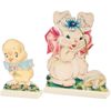 Primitives by Kathy Bunny Chick Retro Easter Sitter Set 2 Stand Ups Home Decor