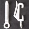 20x White Plastic Drape Curtain Track Gliders - White Nylon Rail Runner Hooks