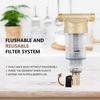Spin-Down Sediment Water Filter, Reusable Front Cleaner, Copper Pre-Filter, Backwash, Remove Rust Sediment, Built-in Housing Scraper (1/2 Inch External Thread)