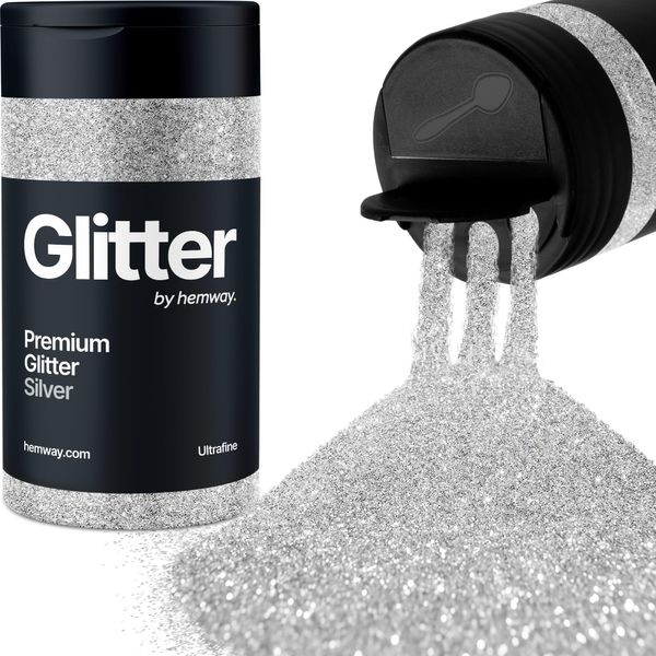 Glitter Shaker Silver Face Nail Art Tumbler Accessori per festival di Natale Resina ultra fine per artigianato Cosmetico 130g/4.6oz