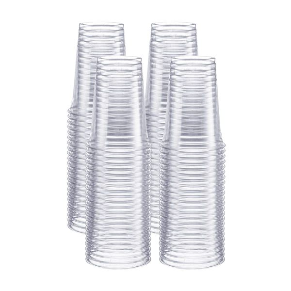 Comfy Package [10 oz. - 100 Pack Crystal Clear PET Plastic Cups