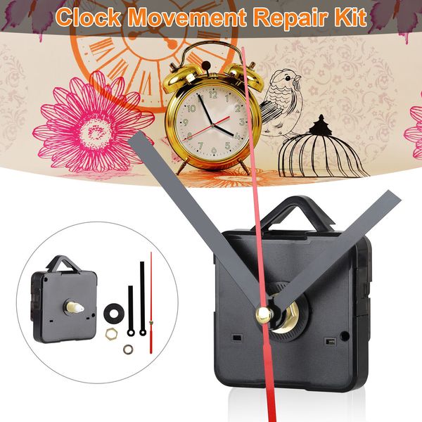 Replacement Quartz Wall Clock Movement Mechanism Motor With Hands & Fittings Kit