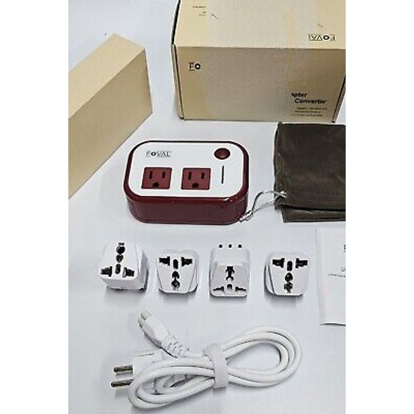 Foval 200W Travel Adapter & Power Converter SGR-LXC200W-2, 2 AC 2 USB Ports