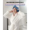 YIZIJIZI Terry Lined Triple Layer Large Shower Cap for Women, Reusable Shower Caps for Long Thick Hair, Waterproof Washable Soft Bath Shower Caps for Hair Care