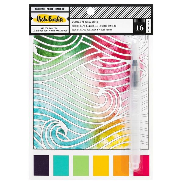 American Crafts Vicki Boutin Mixed Media Paper Pad 6 x 8 Inches 16/Pkg-Watercolour