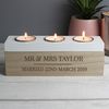 Custom Personalised Wooden 3 Tea Light Holder