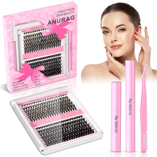 Eyelash Extension Clusters Kit with 9-17mm Thin Band Lashes