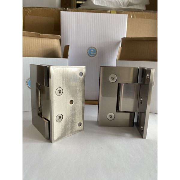 2xWall Mount Regular Offset Back Plate Hinge, 3xClamp And 6”Handle In BN