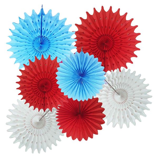 Dr Cat in The Hat Birthday Decorations Thing 1 and Thing 2 Decorations/Cat in The Hat Baby Shower Decorations/Turquoise Red Tissue Paper Fans Baseball Party Decorations/Sports Theme