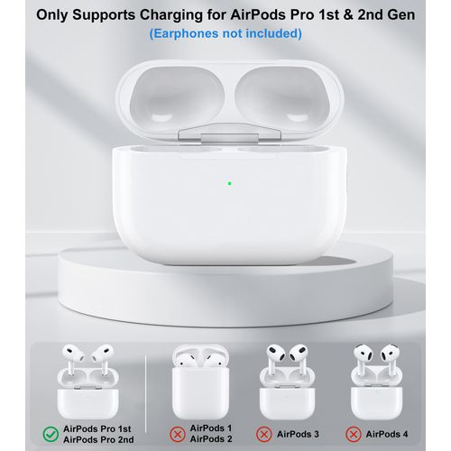 Wireless Charging Case Compatible with AirPods Pro 2nd & 1st, Charger Case Replacement for AirPods Pro 2nd & 1st with Bluetooth Pairing Sync Button, Earbuds Not Included (USB-C Port)