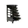 Rolling Trolley Cart w/ 5 Drawers for Salon, Black