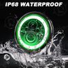 7" LED Headlight Green Angel Eyes For Harley-Davidso