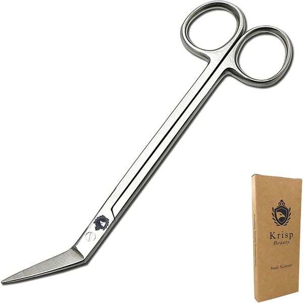 Long Handled Toenail Scissors Clippers - Podiatrist Manicure Pedicure for Seniors Elderly Men Women Ingrown Toenails Fingernail Cuticle Nail Scissor/Shear Stainless Steel (6 Inch)