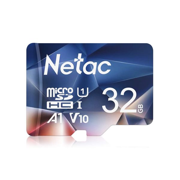 Netac 32GB MicroSDHC Memory Card, Micro SD Card R/W up to 90/10MB/s, TF Card 4K Full HD Video Recording, UHS-I, C10, U1, A1, V10, for Camera, Smartphone, Security System, Drone, Dash Cam, Gopro