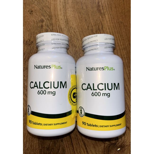 2 X NaturesPlus, Calcium, 600 mg, 90 Tablets Exp:07/25