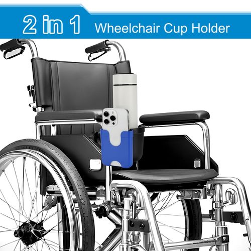 Accmor 2-in-1 Walker Cup Holder with Phone Holder, Wheelchair Cup Holder, Rollator Cup Holder, Cup Phone Holder for Walker, Wheelchair, Rollator, Mobility Scooter
