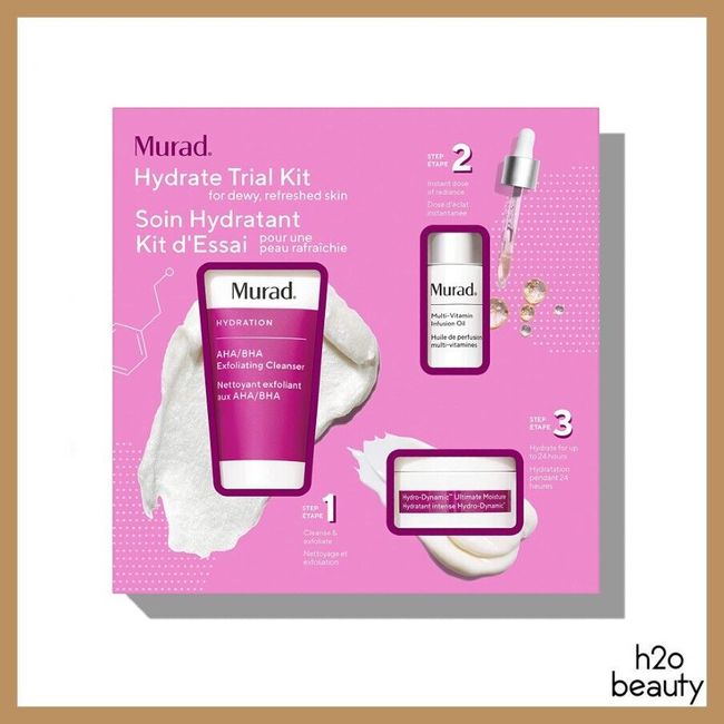 Murad Hydrate Trial Kit For Dewy, Refreshed Skin 3 Steps (Travel Size) *New*